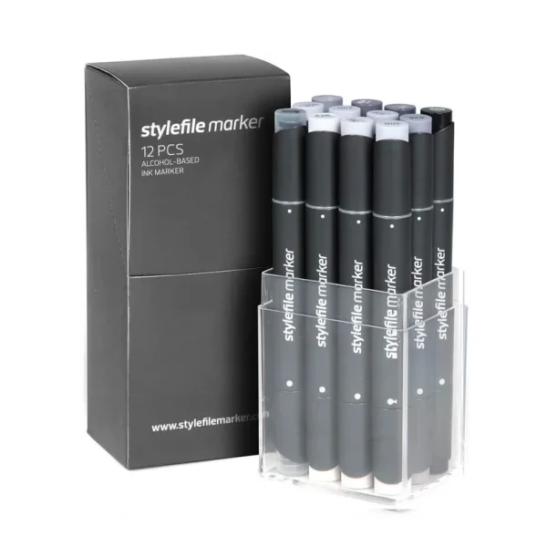 Stylefile Marker 12er Set Neutral Grey