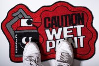 Montana Doormat Caution Wet Paint Red